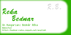 reka bednar business card