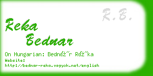 reka bednar business card